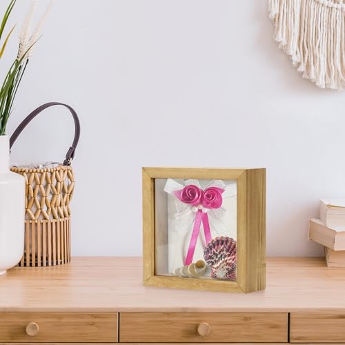 TJ.MOREE Shadow Box Frame 5 x 5 Shadowbox Display Case Picture Frame Memorabilia Wedding Bouquet Flowers Medals Military P...