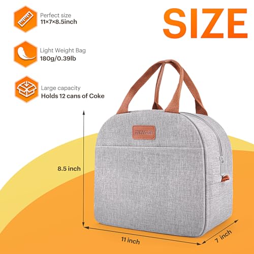 Lunch Bag for Women & Men Adult Insulated Lunch Box, Small Leakproof Cooler Food Lunch Containers Reusable High Capacity L...