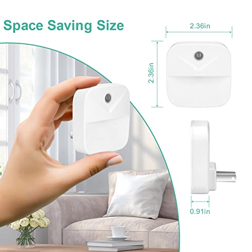 YRWXZYO 6 Pack Night Light Plug in, White LED Nightlights with Smart Dusk to Dawn Sensor, Plug into Wall Nightlights Suita...