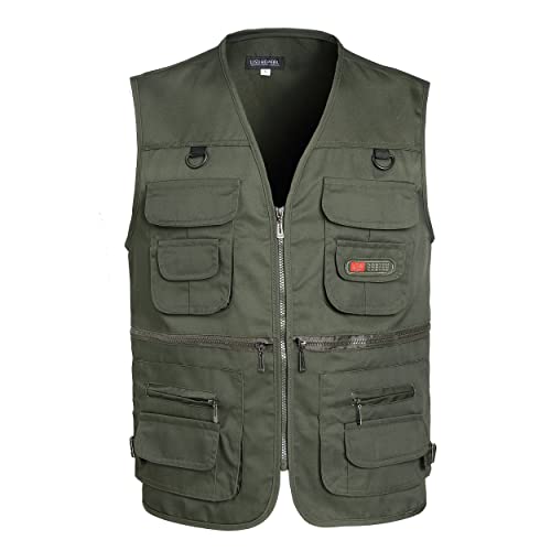 LISUHEPEAL Men’s Fishing Vest Summer Outdoor Work Safari Travel Photo Vest with Multi Pockets