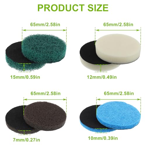 EPLZON 16pcs Electric Cleaning Brush Pad Set 4 Foam Pads 4 Kitchen Mats 4 Performance Pads 4 Microfibre Pads fit for Dreme...