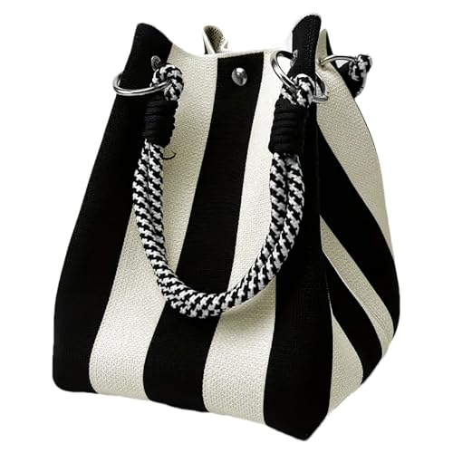 Anopo Knit Bucket Bag Small Tote Purse for Women Wristlet Handbag with Magnetic Closure Detachable Handle 5.9"*8.3"