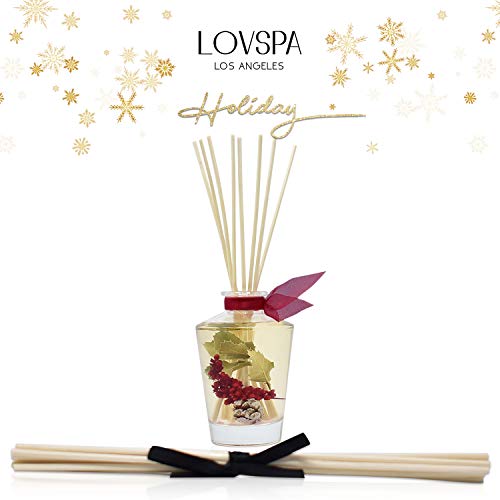 LOVSPA Reed Diffuser Set, Holiday Red Currant & Woods Scented Oil Diffuser with Sticks, Home Fragrance Accessories for Bat...