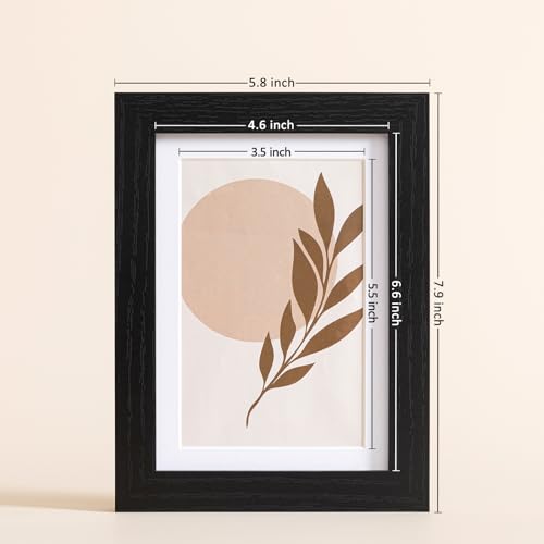 eletecpro 5x7 Picture Frames Set of 10 with Clear Acrylic Cover, Tabletop Decor, Displays 4x6 Photos with Mat or 5x7 Witho...