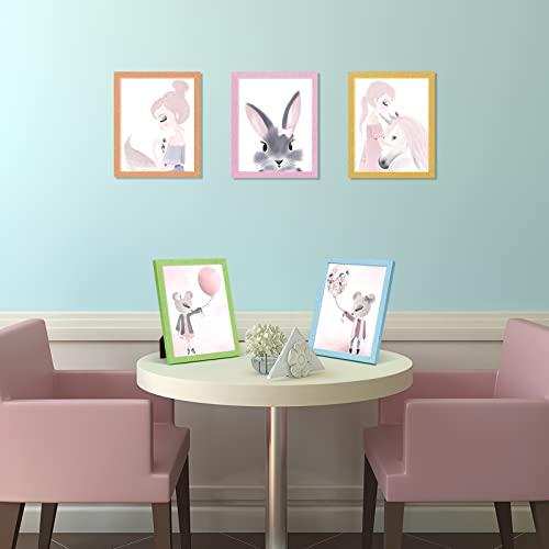 Minesaxel 8x10 Colorful Picture Frame Set of 5, Wall Gallery 8 x 10 Glitter Photo Frames, Sparkle Cute Fun Artwork Frame f...