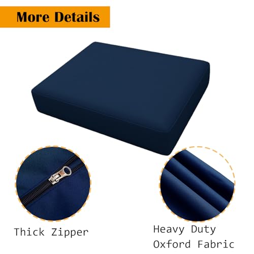 SK Studio Patio Cushion Covers Replacement, 2 Pack Waterproof Outdoor Furniture Seat Cushion Slipcover with Zipper for Gar...
