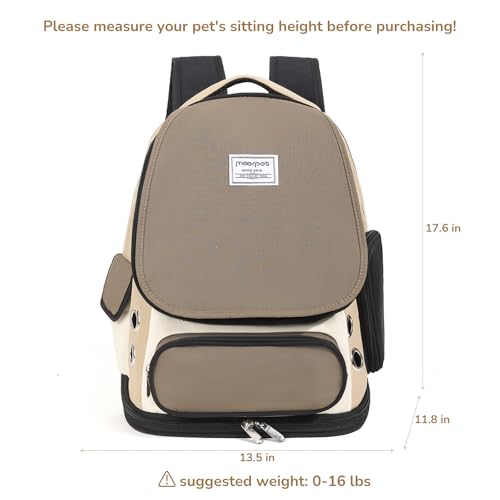 GixDix Cat Backpack Carrier, TSA Airline Approved Pet Travel Bag for Small Medium Dogs, Ventilated Hiking Camping Backpack...