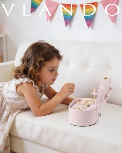 Vlando Musical Jewelry Box for Girls - Kid Music Box with Ballerina for Birthday Bedroom Decor - Valentines Day Birthday G...