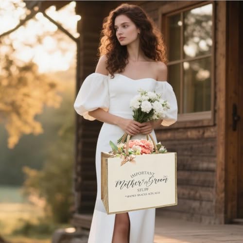 NBIAN Bride Bridesmaid Mother of The Bride Mother of The Groom Gifts for Women Canvas Tote Bag