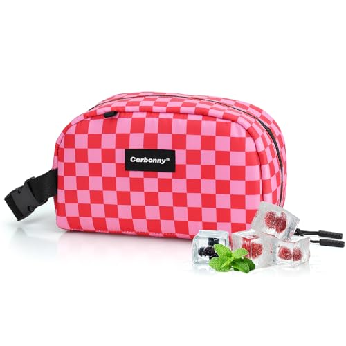 Cerbonny Small Cooler Bag Freezable Lunch Bag for Work School Travel, Leak-proof, Insulated, Waterproof, Portable, Pink Ch...