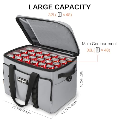 Soft Insulated Cooler Bag Collapsible Large Travel Coolers Soft Sided Coolers Ice Chest, Leakproof, Waterproof