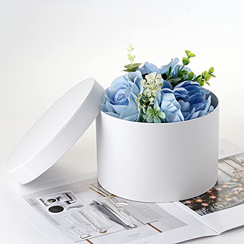 Round Gift Boxes with Lids Flower Boxes for Arrangements White Round Boxes Set of 4 Nesting Gift Boxes with Lids for Flowe...