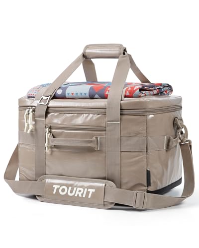 TOURIT Soft Sided Cooler Bag Insulated 48/60 Cans, Large Collapsible & Leakproof Ice Chest for Picnic, Beach, Camping, Travel