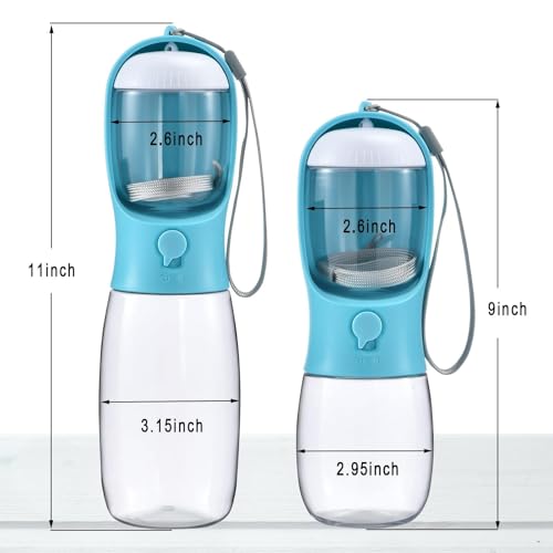 Cibaabo Dog Water Bottle with Food Container, Travel Puppy Water Bowl, Portable Pet Dispenser, Dog Gift Stuff Accessories ...