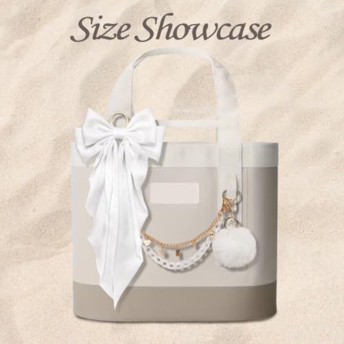 Kaitiaki 4PCS Tote Bag Decor Kit, Decorative Bow & Pom Pom Accessories, Compatible with YETI Camino 20/35/50 Carryall, Bog...