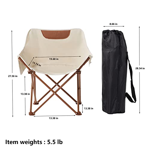 TOSAMC Portable Lightweight Camping Chair, Foldable Chair with Carry Bag and Side Pocket, Compact Outdoor Chair for Campin...