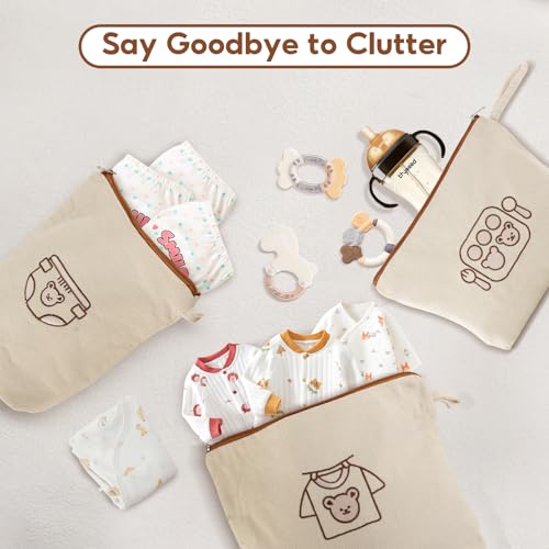 Mini Nomad 7PCs Diaper Bag Organizer Pouches for Baby Kids Travel Essential Storage, Large Waterproof and Zipped Baby Pack...