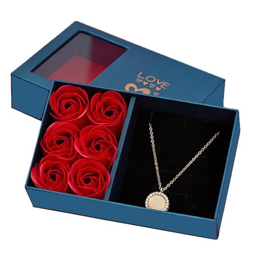 YUTAOWH Rose Necklace Box Jewelry Gifts Box Eternal Rose Necklaces Bracelets Box Mother's Day Thanksgiving Birthday Romant...