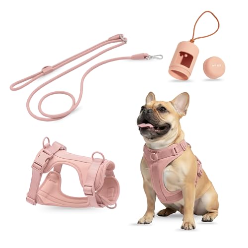 MY PET MARKET No Pull Dog Harness and Leash Set 3-in-1 Adjustable Anti Pull Dog Puppy Harness with Hands-Free Matching Lea...