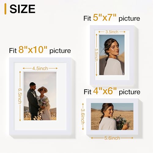 Vittanly 10 Pack Picture Frames Collage Wall Decor, Gallery Wall Frame Set for Wall or Tabletop Display, Engineered Wood a...