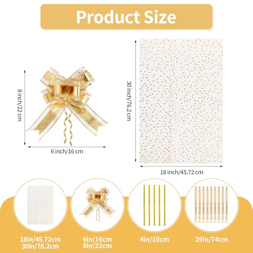 COQOFA 10 Pieces Large Cello/Cellophane Bags 18x30 Inches Clear Basket Gift Bags Gold Star Printed OPP Plastic Cellophane ...