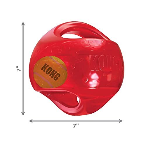 KONG Jumbler Ball - Interactive Toy for Dog & Puppy Playtime - Fetch Toy with Tennis Ball - Dog Supplies for Engaging Play...