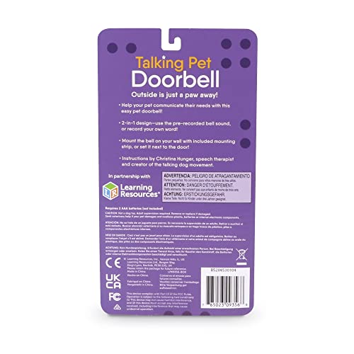 Hunger for Words Talking Pet Doorbell - 1 Piece Doorbell for Dogs, Doggie Doorbell, Perfect for Dog Potty Training, Talkin...