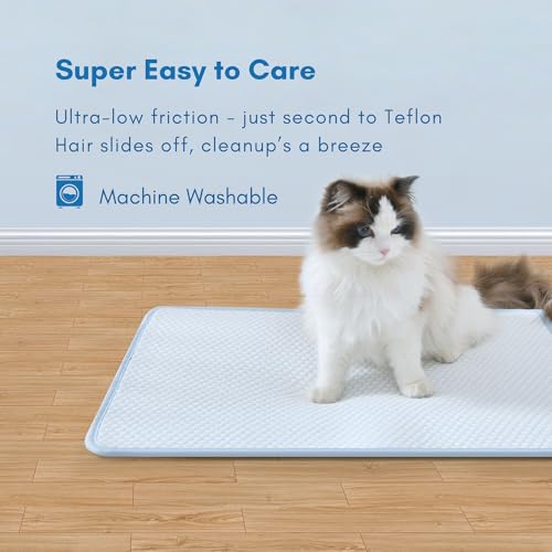 petfelix Pet Cooling Mat, Chew & Scratch Resistant QMAX>0.5 for Mini Dogs & Cats Up to 10 lbs, S 18''*14'' Machine Washabl...