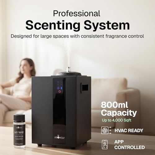 AROMELY HVAC Scent Diffuser – Nebulizing Waterless Diffuser for Home, Office, Large Room & Commercial Use – Smart Bluetoot...