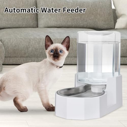 Sfozstra Large Dog Water Dispenser: 4L Stainless Steel Gravity Cat Water Feeder - Quiet Refill - No Power Needed - for Kit...