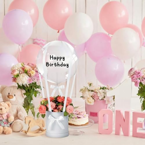 Soulchen DIY Hot Air Balloon Christmas Surprise Gift Box with 20'' Bubble Bobo Balloon Ribbon and Floral Clay for Christma...