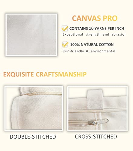 PN.HCNMTFB Canvas Tote Bag, Pockets, Zipper, Durable, Lightweight, Cotton Shopping Cloth Bag, Gifts
