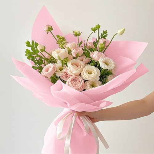 RUSPEPA 20 Sheets Flower Wrapping Paper, Waterproof Floral Bouquet Wrapping Paper, Florist Supplies Packaging for Birthda...