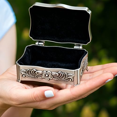 Hyillad Personalized Confirmation Gifts Small Metal Keepsake Box for Girls Teenagers, Confirmation Jewelry Gift Box for Br...