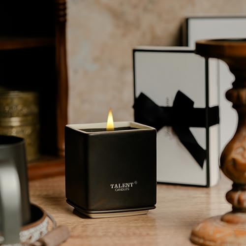 Talent Candles Scented Candles Ceramics Square Cup Long Burn Time Natural Soy Wax Candles Perfect Women & Men Birthday Gif...
