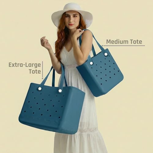 Armerssi X-Large Rubber Tote Beach Bag for Women | Medium Durable Rubber Bag Waterproof Washable Versatile Tote Bags