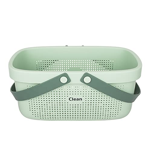 JiatuA Plastic Storage Basket with Handle Portable Shower Caddy Tote Organizer Basket Bin for Bathroom Kitchen Dorm Room B...