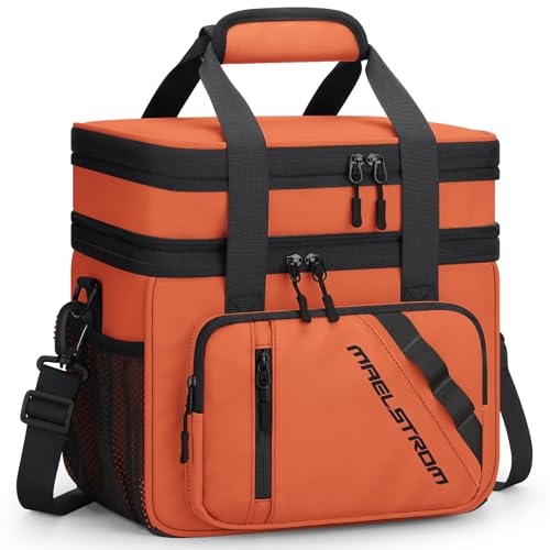 Maelstrom Lunch Box, 20L Insulated Lunch Bag for Men Women, Expandable Double Deck Leakproof Cooler Bag with 6 Pockets, Re...