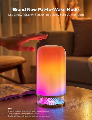 Govee RGBIC Smart Table Lamp 2, Touch Bedside Small Table Lamp Compatible with SmartThings, Matter, Alexa, Desk Lamp with ...