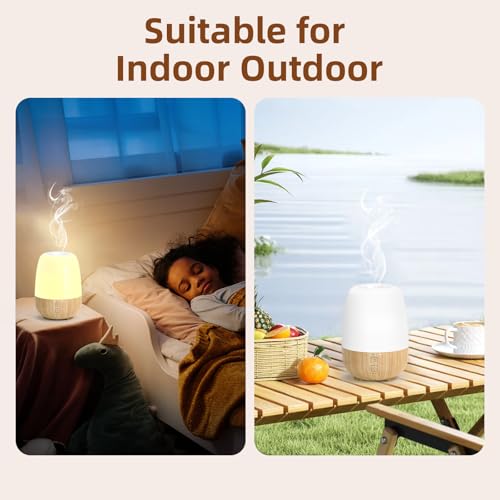 SEEDSEEL 150ML Cordless Essential Oil Diffuser, Built-in 6000mAH Rechargeable Battery, 7-Hour Runtime, 7 LED Color Changin...
