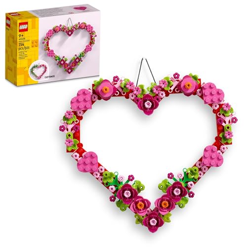 LEGO Heart Ornament Building Toy Set - Fun Arts and Crafts Idea for Girls and Boys, Ages 9+ - Display on The Wall as Home ...