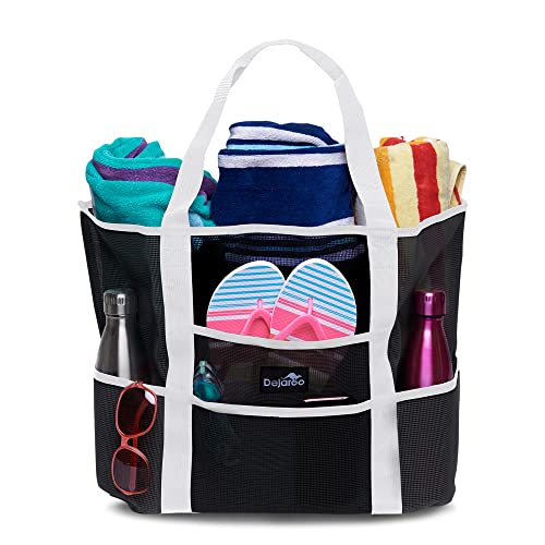 Dejaroo Mesh Sand Free Bag - Strong Lightweight Bag For Beach & Vacation Essentials. Tons of Storage!