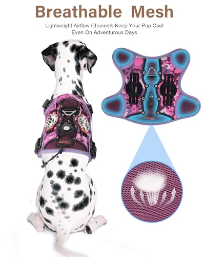 PETNANNY Tactical Dog Harness, No Pull Vest with Reflective Strips, Breathable Air Mesh, Adjustable Comfort Fit for Outdoo...