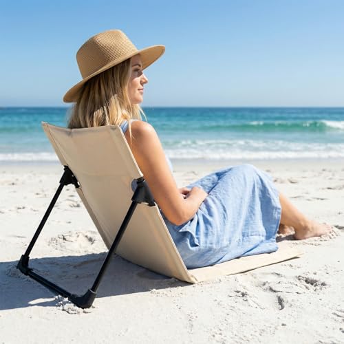 ROADNADO Widened & Thickened Folding Camping Chair with Backrest Ultra-Light Portable Beach Chair Outdoor Foldable Floor C...