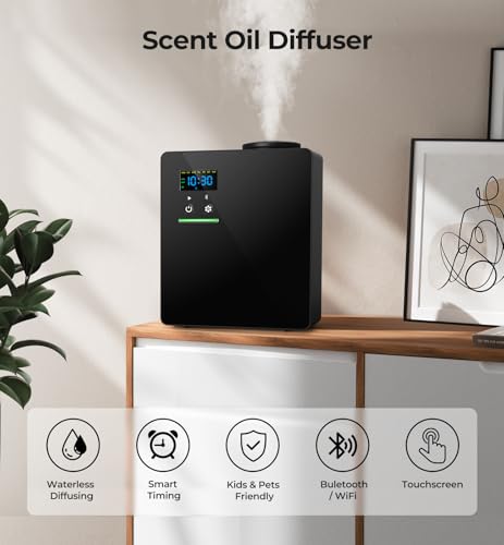 Fshyos Waterless Essential Oil Diffuser 5000 Sq.Ft Coverage for Home Hotel Office, 200ml Cold Air Scent Machine for HVAC, ...