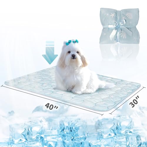 NWK Dog Cooling Blanket, Q-Max>0.345, Ice Silk Cool to Touch Material, Bed Cover, Furniture Protector Couch Sofa for Summe...