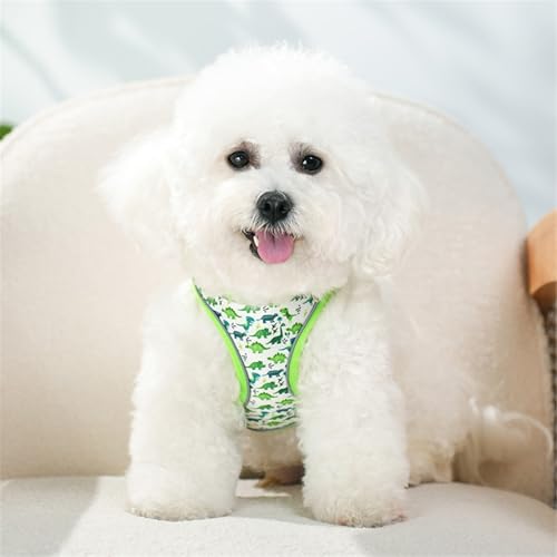 KocaPlye Step in Dog Harness No Pull Dinosaur Adjustable Soft Mesh Padded Reflective Pet Vest Harness and Leash Set for Sm...
