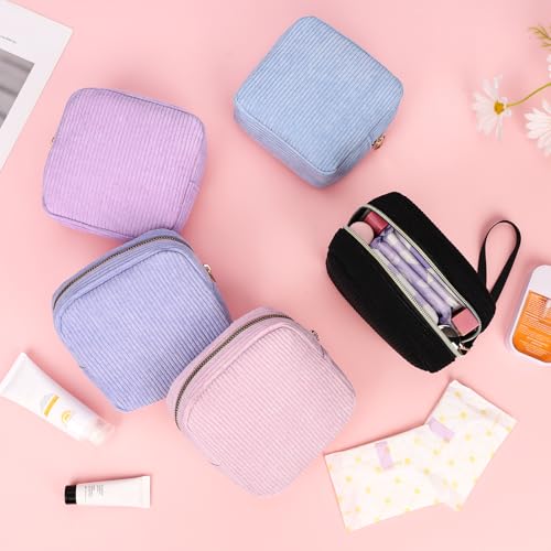 SIDESUGAR Corduroy Period Pouch Small Discreet Period Bag Sanitary Napkin Storage Bag Cute Menstrual Pad Pouch Tampon Bag ...