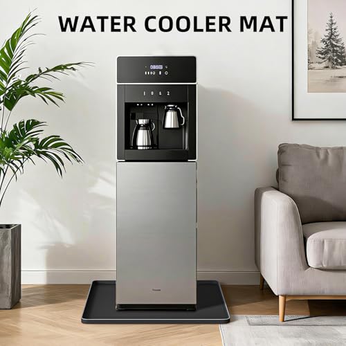 BELOCHU Water Cooler Mat 19.7x19.7 Inch - Soft Silicone Mat with Raised Edges, Waterproof Silicone Tray to Prevent Leak & ...