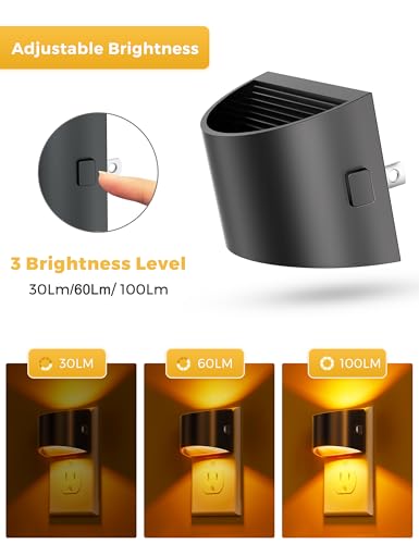 L LOHAS LED Night Light 2 Pack, Night Lights Plug into Wall, Dusk to Dawn Sensor Nightlight, 3 Level Brightness Adjustabl...